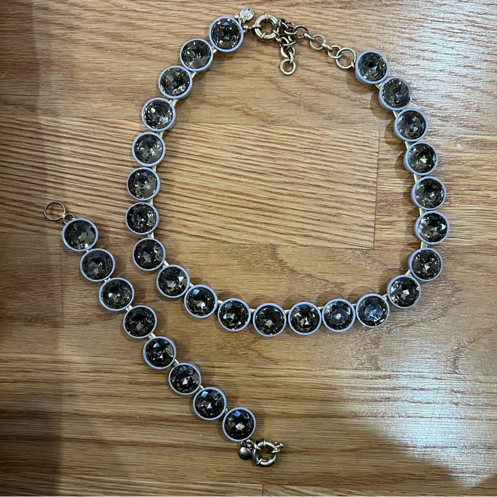 J. Crew Taupe Brulee Necklace and Bracelet Set